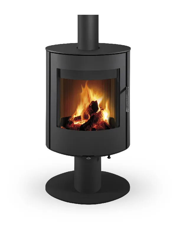Poêle à bois Romotop Ovalis T finition acier