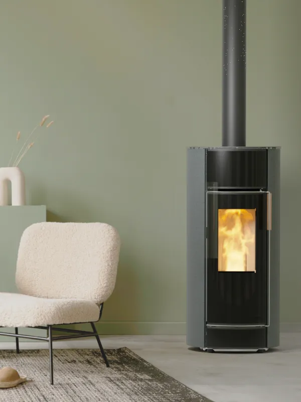 Poêle à granulés Hoben dans un intérieur cosy